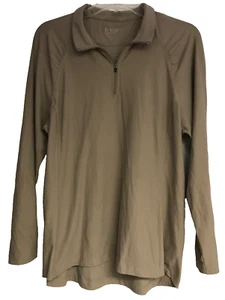 Dover Saddlery Long Sleeve Shirt Women XL Tan 1/4 Zip Pullover Stretch - Picture 1 of 11
