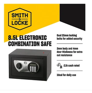 ELECTRONIC COMBINATION SAFE 8.5LTR SMITH & LOCKE BRAND NEW - Picture 1 of 6