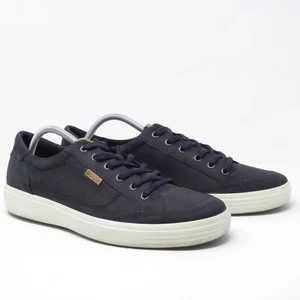 ECCO Herren Weich 7 Schwarz Leder Schnürschuhe Leger Turnschuhe Größe 11 US 45 EU - Bild 1 von 8