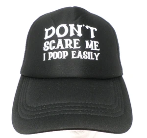 Cappello Don't Scare Me I Poop Easy Snapback Nero con grafica stampata a rete nera - Foto 1 di 7