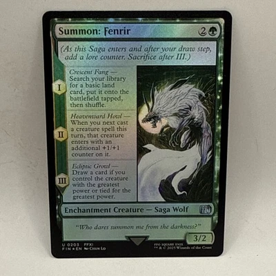 Final Fantasy -Summon: Fenrir - Green - Enchantment Creature - Foil - Fin 203 - - Image 1 of 2