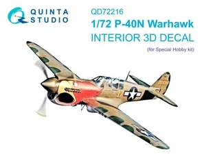 Calcomanía interior Quinta Studio QD72216 3D para P-40N Warhawk (pasatiempo especial) 1/72 - Imagen 1 de 12