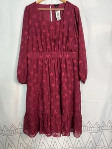Vestido Torrid Talla 1 Rojo Estampado Estrella Forrado Nuevo Con Etiquetas - Imagen 1 de 10