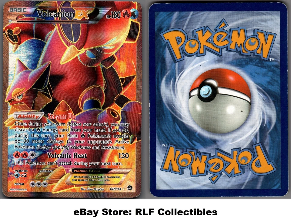 2016 Pokemon, XY Steam Siege, #107/114 Volcanion EX, Full Art Ultra Rare - Image 1 of 1