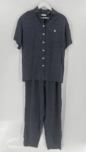 Liz Claiborne Vintage Shirt Hose Set 2-teilig Damen Medium L blau weiß Fensterscheibe - Bild 1 von 23