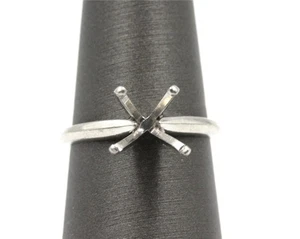 Authentic Platinum Solitaire Engagement Mount Setting for 2.50ct Diamond - Picture 1 of 8