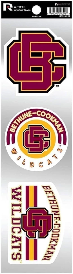 Bethune Cookman Wildcats Triple Retro Throwback Spirit Decals Flat Vinyl Auto... - Image 1 of 1
