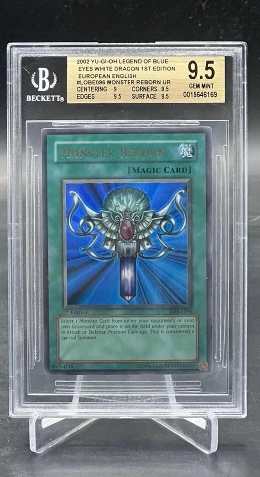 Yu-Gi-Oh! TCG 2002 Monster Reborn Lob-e096 1st Ed BGS 9.5 Gem Mint - Image 1 of 1