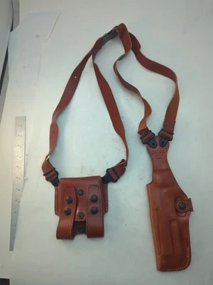 Galco Shoulder Vertical Holster V202 with Two Mag Pouch SCL24 L109 WC  - Image 1 of 4
