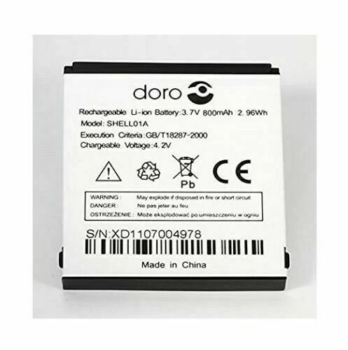 Original Doro Shell01A Akku für 605 610 611 612 632 622 520X 409 410 800mAh - Bild 1 von 1