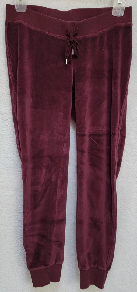 Jessica Simpson Womens Jogger Pants Size M Medium Burgundy Velor FEEL - Image 1 of 4