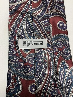 Corbata Mark Alexander 100 % seda estampado cachemir Foto 1 de 4