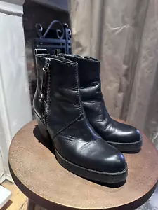 Iconic Black Leather Pistol Ankle Boot ACNE STUDIOS 40 Zip - Picture 1 of 5