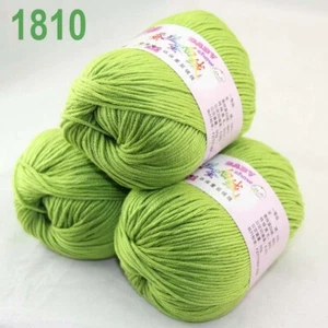 Sale 3 Skeinsx50g Cashmere Silk Wool Children Hand Knit Blankets Crochet Yarn 10 - Picture 1 of 11