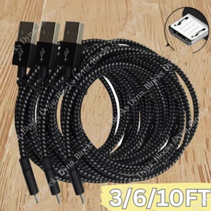 Micro USB Cable 3/6/10Ft Fast Charge Cord For Samsung S7 S6 LG Android Charger - Picture 1 of 13