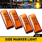 4X 3-Led Amber Marker Side Lights Rv Truck Clearance Trailer Waterproof Light