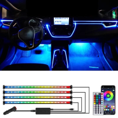 Tiras de atmósfera interior de coche LED RGB luces decorativas para Toyota Corolla Avalon 72 Foto 1 de 4