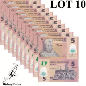 Nigeria 5 Naira 2009 P 38b(2) Polymer UNC 1/10 Bundle LOT 10 pcs - Picture 1 of 1