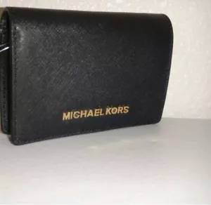 Michael Kors Cartera Delgada de Cuero Negro Nueva con Etiquetas Jet Set Bolso de Regalo Bolso sin asas Nuevo con Etiquetas - Imagen 1 de 10