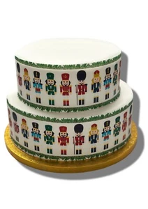 Cake Topper Christmas NUTCRACKER Border Wrap Edible Icing Sheet - larger cakes - Picture 1 of 9