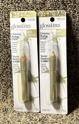 2 L'Oreal Glosslines Glistening Shadow Liner Shimmer Pencil LIMELIGHT SHINE - Image 1 of 3