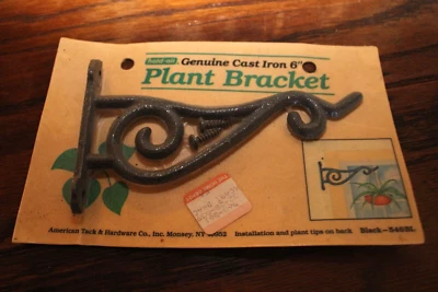 Suporte de planta de ferro fundido 6" preto novo estoque antigo - Imagem 1 de 4