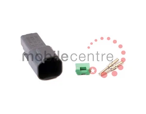 Deutsch DT 04 2P plug W2P wedgelock DT04-2P contacts for 0.5mm > 1.0mm CSA wire - Picture 1 of 1