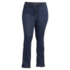 Women's Dk Wash Terra & Sky High Waisted Bootcut Jeans, 32" Inseam, 22W - Picture 1 of 5