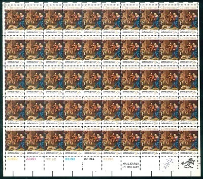 Scott #1444 8¢ Christmas Adoration of Jesus Mint Sheet MNH  CV $11.10 - Image 1 of 2
