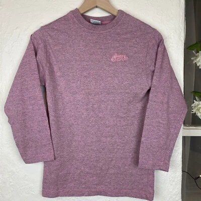 Camisa De Colección Años 90 Guess Rosa Jaspeado Mangas 3/4 Logo Bordado Para Mujer Talla Pequeña Foto 1 de 4