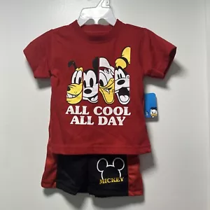 Boys Disney Mickey & friends Shorts Set NWT Size 18M All Cool All Day - Picture 1 of 6