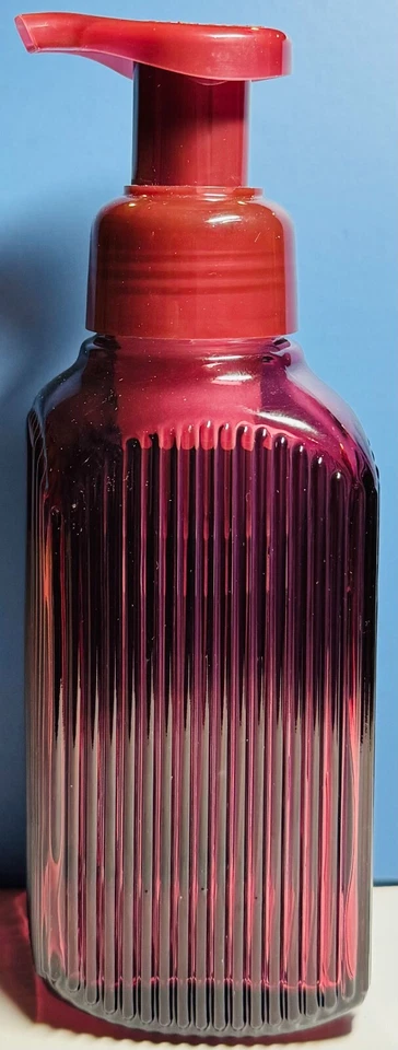 *NEW* MAROON VERTICAL LINES ~ FOAMING SOAP DISPENSER ~ Bath & Body Works - Image 1 of 1