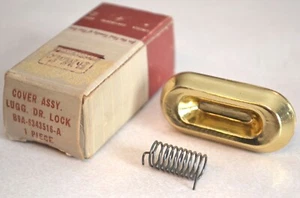 NOS 1959 Ford Fairlane Galaxie Trunk Lock Key Hole Cover, Gold Number "0" Zero - Picture 1 of 7
