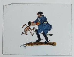 19113 Pittura su vetro - PINOCCHIO e il carabiniere - Picture 1 of 4