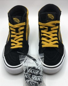 yellow high top checkered vans