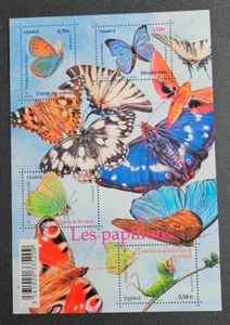 FRANCE - FRANCIA - PLANCHE DE 4 TIMBRES LES PAPILLONS NEUF/UNC. - Imagen 1 de 1