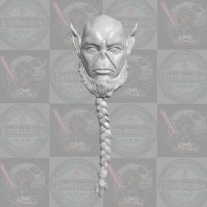 Jaro Tapal v1 Jedi Master custom head for Star Wars Black Series & more figure - Picture 1 of 1