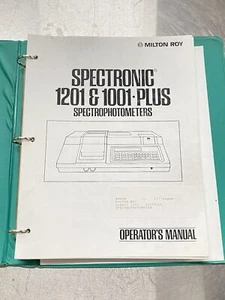 Milton Roy 1201 - 1001 Plus Spectronic Spectrophotometer - Users Guide /Manual - Picture 1 of 7