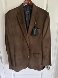 Lauren Ralph Lauren Classic Fit Brown Faux-Suede Sport Coat Blazer Jacket 42L - Picture 1 of 2