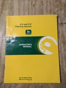 John Deere Operator's Manual 610 & 810 Finishing Harrows OM-A41513 21JS-1454-M11 - Picture 1 of 1