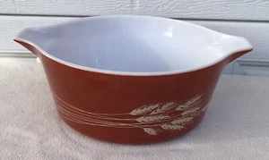 Vintage Pyrex Autumn Harvest 24 oz Wheat Casserole Dish #475-B No Lid - Picture 1 of 8