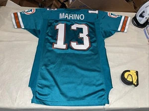 Autentica maglia Dan Marino Miami Dolphins Wilson cucita pulita uomo 44 USA - Foto 1 di 9
