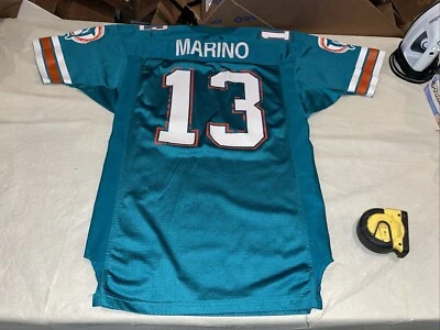 Auténtica camiseta Dan Marino Miami Dolphins Wilson cosida limpia para hombre 44 EE. UU. Foto 1 de 4