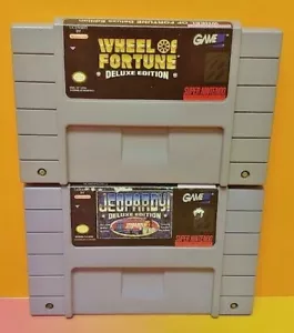 Wheel of Fortune + Jeopardy Super Nintendo SNES Authentic Game Tested + Working - Picture 1 of 2