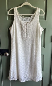 BILA Anthropologie Elfenbein Häkel Overlay ärmelloses Kleid Gr. L Neu mit Etikett - Bild 1 von 12