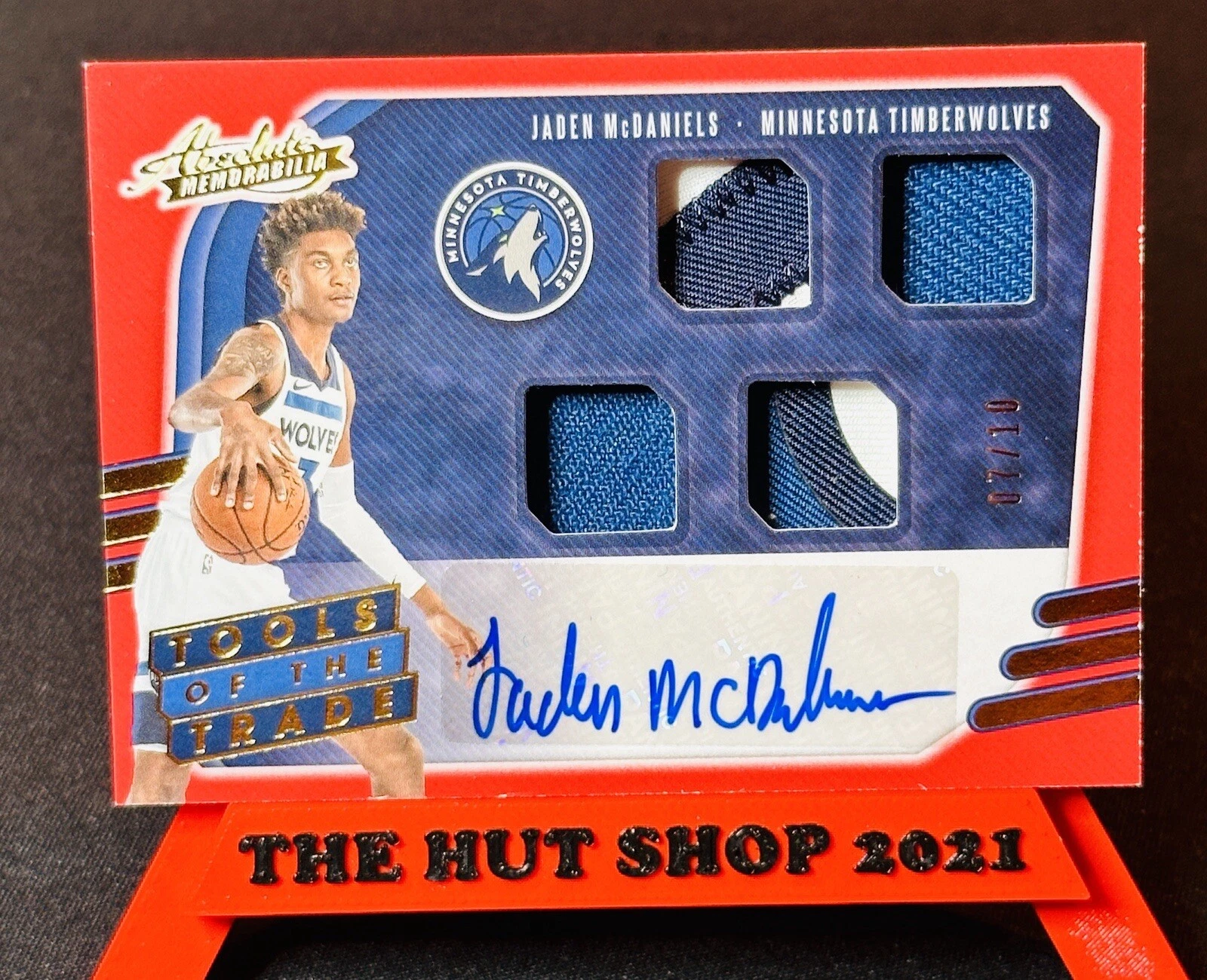 Jaden McDaniels 2020-21 Absolute Tools of the Trade Rookie Quad Patch Auto 7/10!