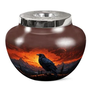 Raven Large Burial Urns For Adult Human Ashes Adult Male Funeral Decoratve Urn - Picture 1 of 7