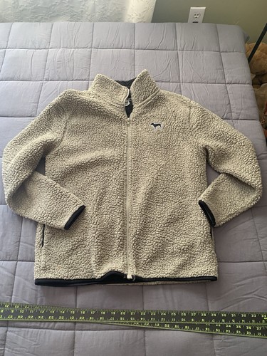 UNDERCOVER Victoria’s Secret ROSA taglia XS piccolo grigio sherpa pile zip