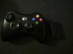 Xbox 360 controller black, untested, some sticker residue on the battery cover