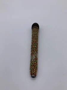 Vintage Wooden Bobbin Spool With Metal Threads And Green,Red, & Yellow Yarn 7" - Picture 1 of 8